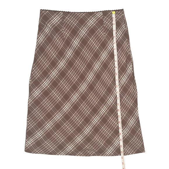 Aeropostale Y2K Brown Plaid Knee Length Skirt Women’s Sz Small Preppy Academia - Picture 8 of 14